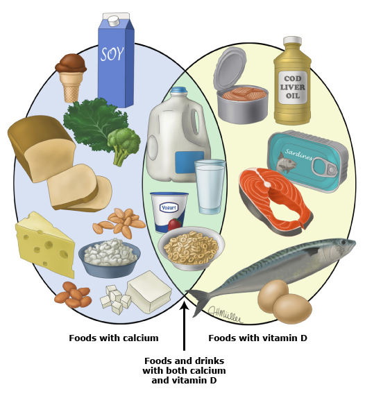 Foods and drinks with calcium and vitamin D
