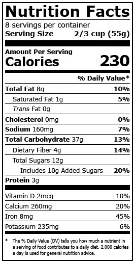 This is a figure titled Food label. Legend: The food label (also called "nutrition facts") has information about the nutrients and other things in a food.
